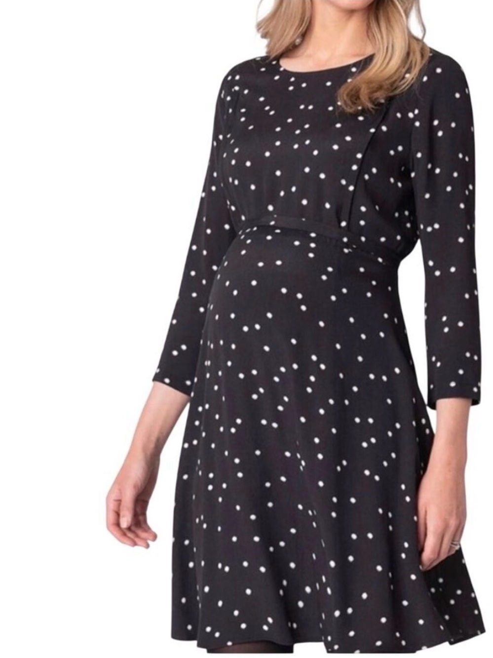 Seraphine Black Polka Dot Maternity & Nursing Dress